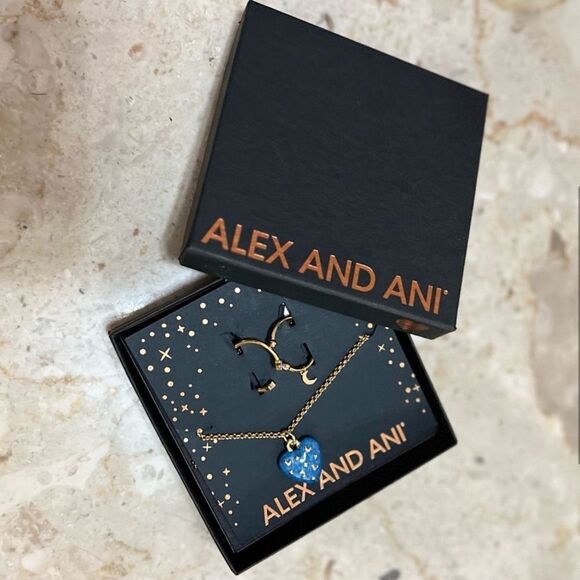 Alex and Ani Wish Upon a Star Necklace + Ring NWT Set in Shiny Gold NWT - Picture 4 of 8